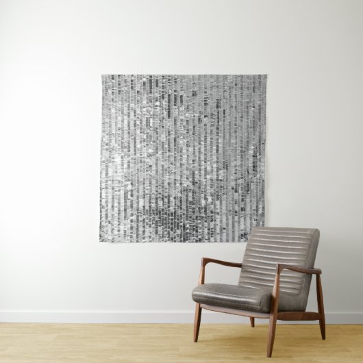 Tenture Paillettes en argent motif transparent (En situation)