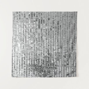 Tenture Paillettes en argent motif transparent
