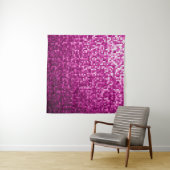 Tenture Paillettes roses, argent, paillettes noires (En situation (horizontale))