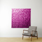 Tenture Paillettes roses, argent, paillettes noires (En situation)