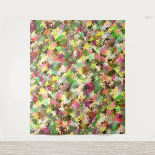 Tenture Paint Splatter Automne Couleur Feuilles Abstraits (Devant)