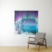 Tenture Paire de loups blancs Personnalisé (En situation)