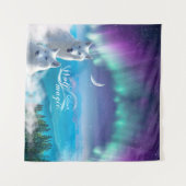 Tenture Paire de loups blancs Personnalisés (Devant (Horizontal))