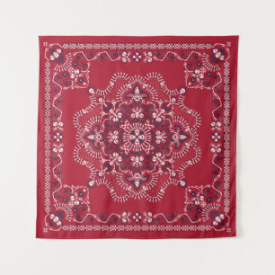 Tenture Paisley, crânes, bandana, design carré.
