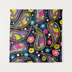 Tenture Paisley de style tribal, motif ethnique sans soudu