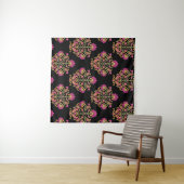 Tenture Paisley floral moghol, design sans soudure. (En situation (horizontale))