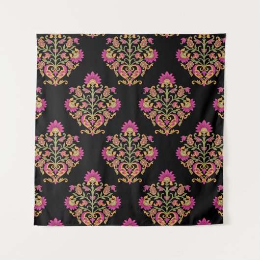 Tenture Paisley floral moghol, design sans soudure. (Devant)