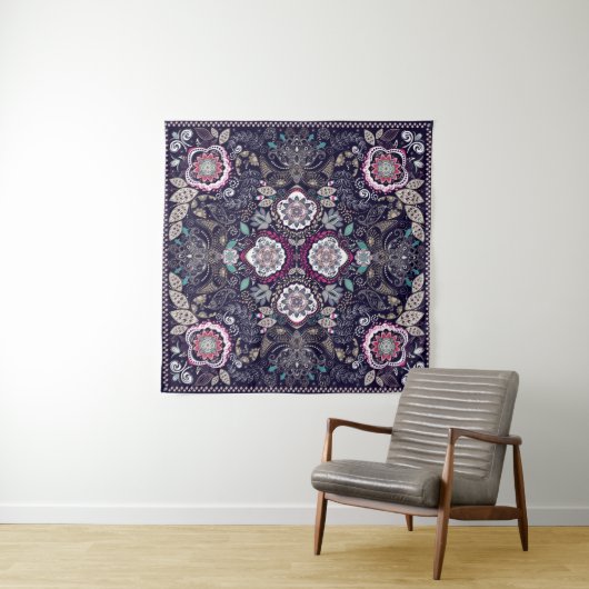 Tenture Paisley floral pattern (En situation (horizontale))