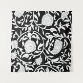Tenture Paisley indien traditionnel motif sur noir et wi (Devant (Horizontal))