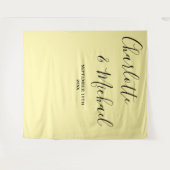 Tenture Pale Yellow Script Minimalist Wedding Backdrop (Devant (Horizontal))