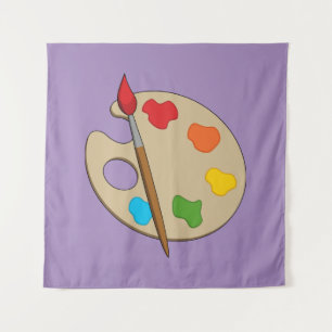 Tenture Palette Artiste avec pinceau