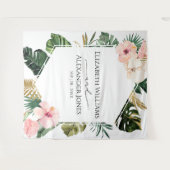 Tenture Palm Feuille Hibiscus Tropical Mariage Contexte (Devant (Horizontal))