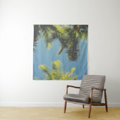 Tenture Palm Feuilles Photo Tropical Summer Sky Retro Vibe (En situation (horizontale))