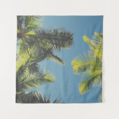 Tenture Palm Feuilles Photo Tropical Summer Sky Retro Vibe (Devant)