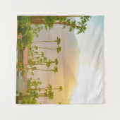Tenture Palm Springs coucher de soleil avec montagnes et p (Devant (Horizontal))