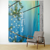 Tenture Palme de Plage Tropicale Anniversaire Photo Booth  (En situation)