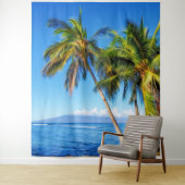 Tenture Palmier tropicaux et Molokini depuis Maui Hawaï (En situation)