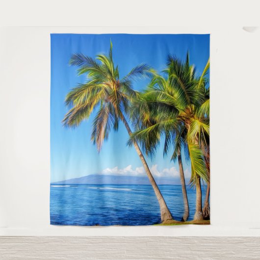 Tenture Palmier tropicaux et Molokini depuis Maui Hawaï (Devant)