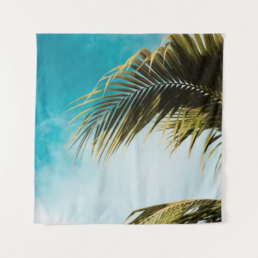 Tenture Palmier vert sous ciel bleu (Devant)
