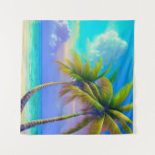 Tenture Palmiers à la tombée de nuit Tropical (Devant (Horizontal))