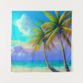 Tenture Palmiers à la tombée de nuit Tropical (Devant)