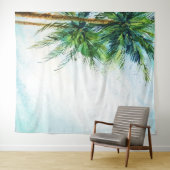 Tenture Palmiers à l'aquarelle Plage tropicale (En situation (horizontale))