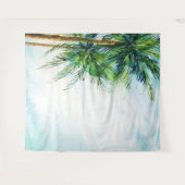 Tenture Palmiers à l'aquarelle Plage tropicale (Devant (Horizontal))