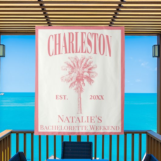 Tenture Palmiers de luxe Charleston Bachelorette côtière