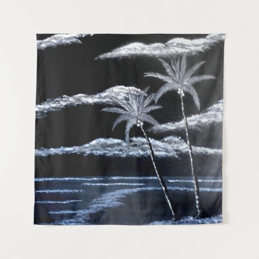 Tenture Palmiers noirs et blancs (Devant)