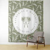 Tenture Palmiers noués Destination Tropicale Mariage (En situation)