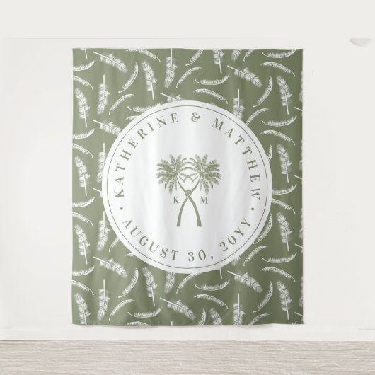 Tenture Palmiers noués Destination Tropicale Mariage (Devant)