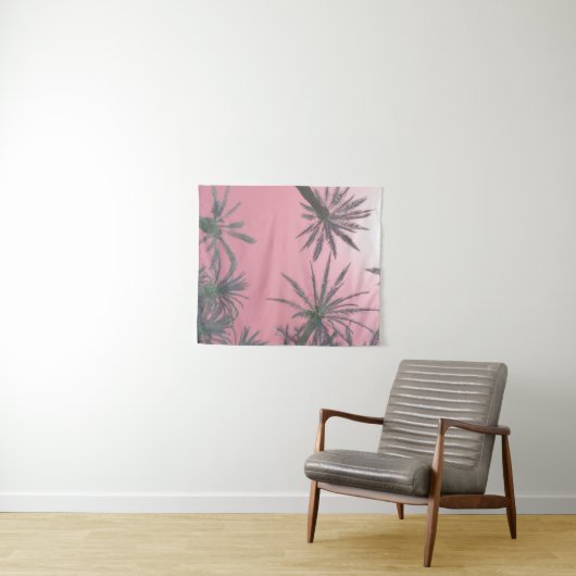 Tenture Palmiers Pastel Pink Sunset (En situation (horizontale))