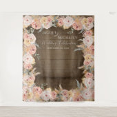 Tenture Pampas Boho Grass Floral Blush Bois Rustique Maria (Devant)