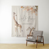 Tenture Pampas botanique herbe girafe moderne safari chic (En situation)