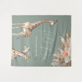 Tenture Pampas botanique herbe girafe safari sauge vert (Devant (Horizontal))