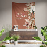 Tenture Pampas douche nuptiale moderne élégante terre cuit<br><div class="desc">Douche nuptiale pampas herbe et eucalyptus moderne boho élégant naturel,  terre cuite élégante ferme rustique décoration de fête.</div>