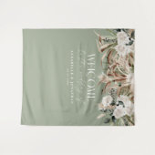 Tenture Pampas eucalyptus botanique moderne pour mariage d (Devant (Horizontal))