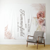 Tenture Pampas Grass Boho Photo Booth Fête des mariées (En situation (horizontale))