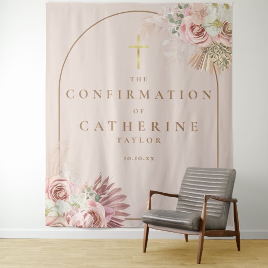 Tenture Pampas Grass Confirmation Photo Backdrop (En situation)