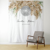 Tenture Pampas Grass Disco Ball Mariage Photo Contexte (En situation)