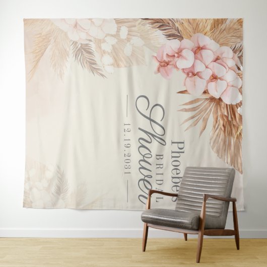 Tenture Pampas Grass Fête des mariées Floral Rustique Cont (En situation (horizontale))