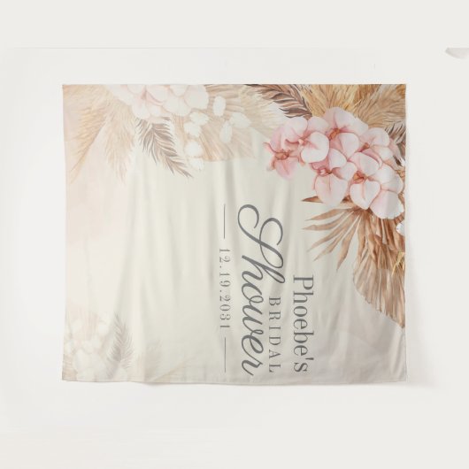 Tenture Pampas Grass Fête des mariées Floral Rustique Cont (Devant (Horizontal))