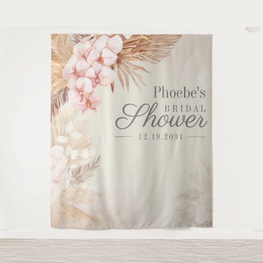 Tenture Pampas Grass Fête des mariées Floral Rustique Cont (Devant)