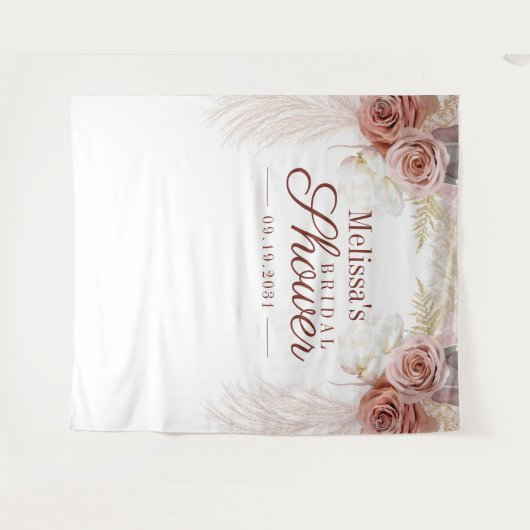 Tenture Pampas Grass Fête des mariées Photo Booth fond (Devant (Horizontal))