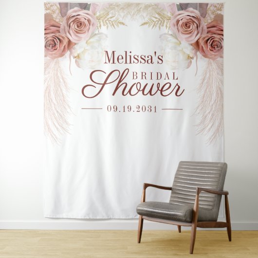 Tenture Pampas Grass Fête des mariées Photo Booth fond (En situation)