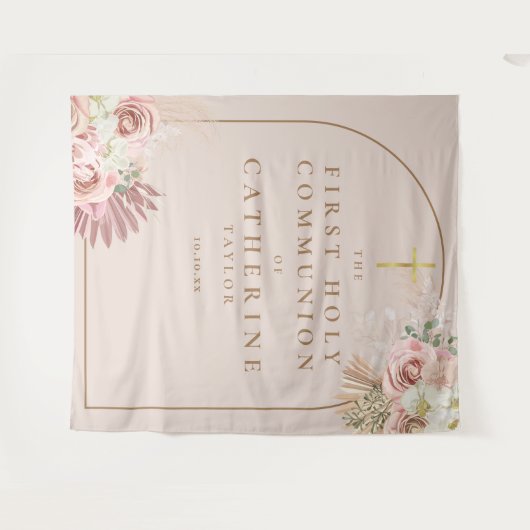 Tenture Pampas Grass First Communion Fond photo (Devant (Horizontal))