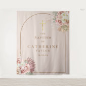 Tenture Pampas Grass rose or Arc Baptême Photo fond (Devant)