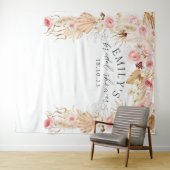 Tenture Pampas herbe Boho Floral Fête des mariées fond (En situation (horizontale))