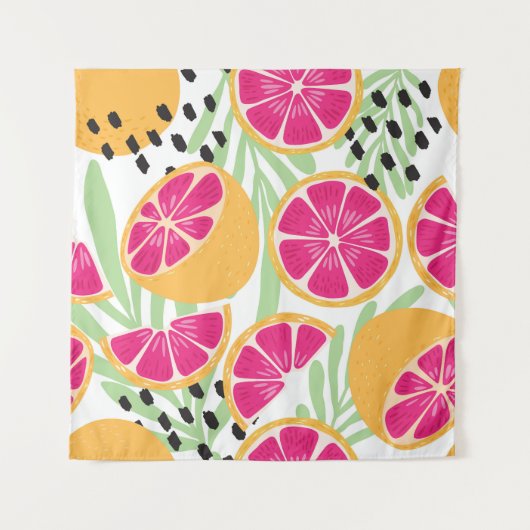 Tenture Pamplemousse & Feuilles : Vintage tropical (Devant)