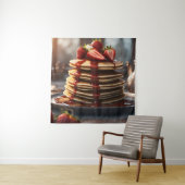 Tenture Pancakes aux fraises (En situation)